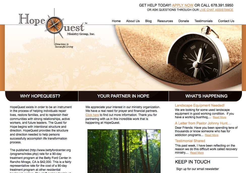 The HopeQuest Ministry Group Web Site
