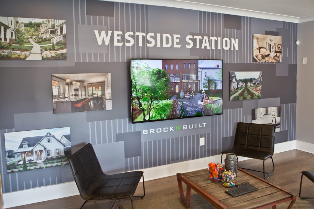 Sales Center Wall at Brock Built's Westside Station