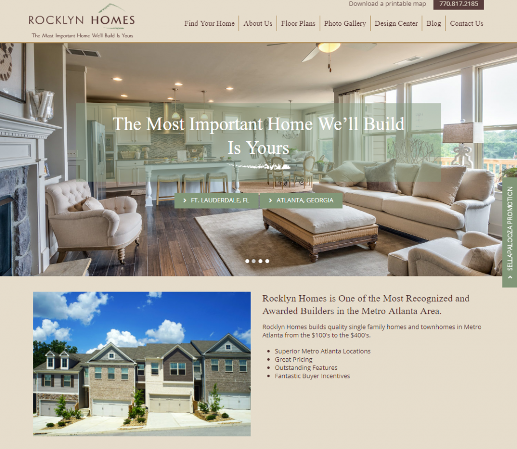 Rocklyn Homes' new award-winning website