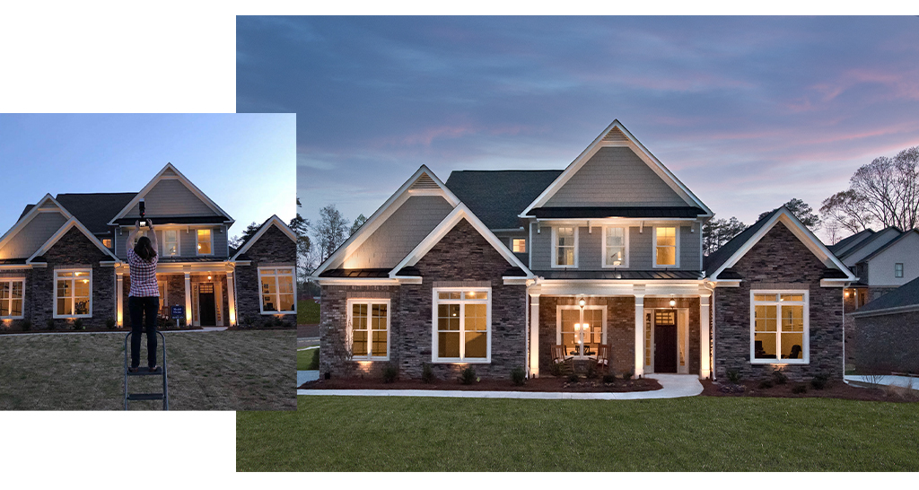 engaging imagery includes wonderful product photos, like this one for a homebuilder