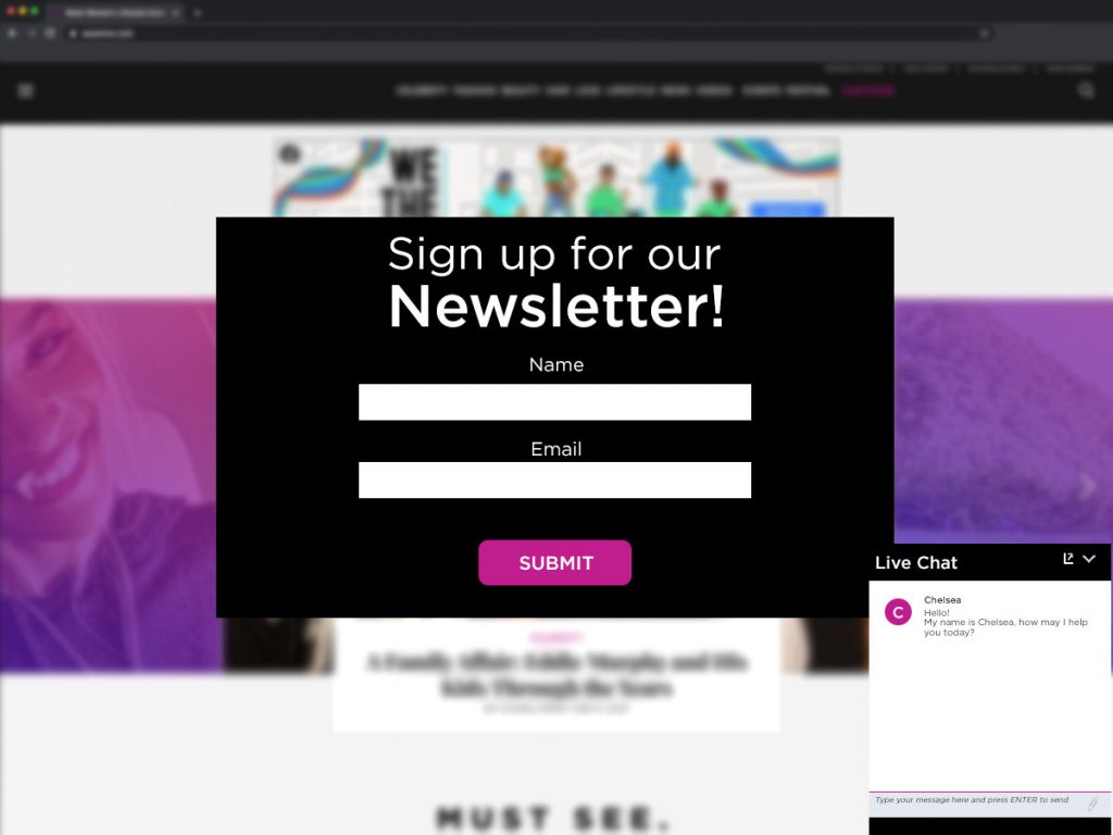 annoying newsletter popups can cause high bounce rates