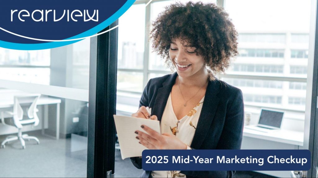 2025 mid-year marketing checkup blog header with Rearview Advertising logo